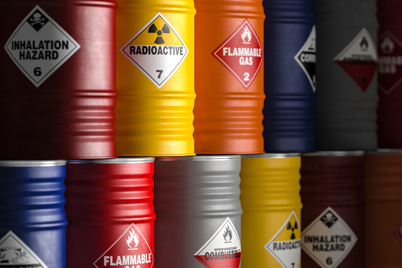 radioactive yellow barrel 3d rendering image